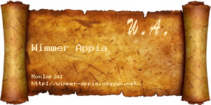 Wimmer Appia névjegykártya